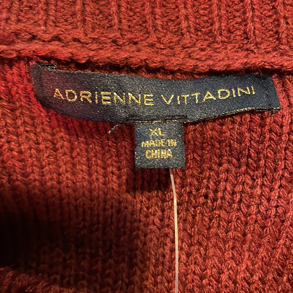 ADRIENNE VITTADINI Maroon knit Sweater dress long sleeve dress sz XL NWT - Picture 7 of 7